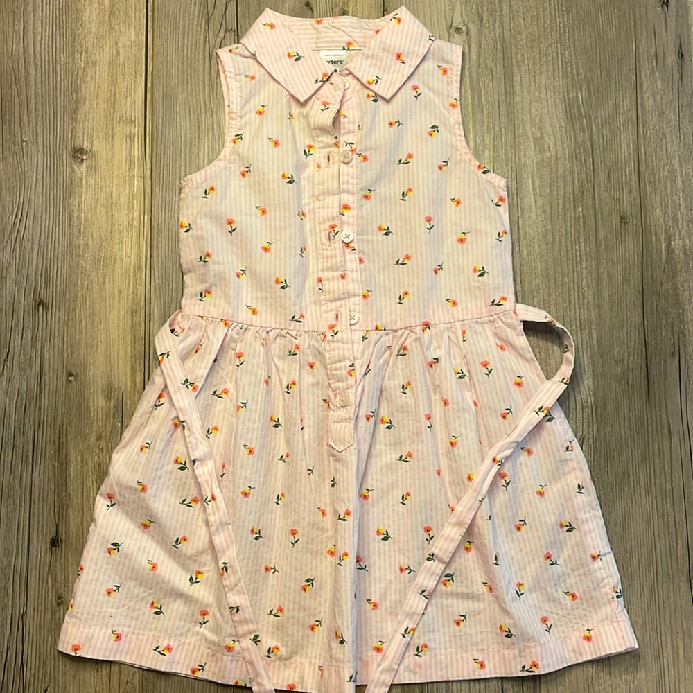 Toddler Girl Carter’s Floral Waist-Tie Dress, Size 3T